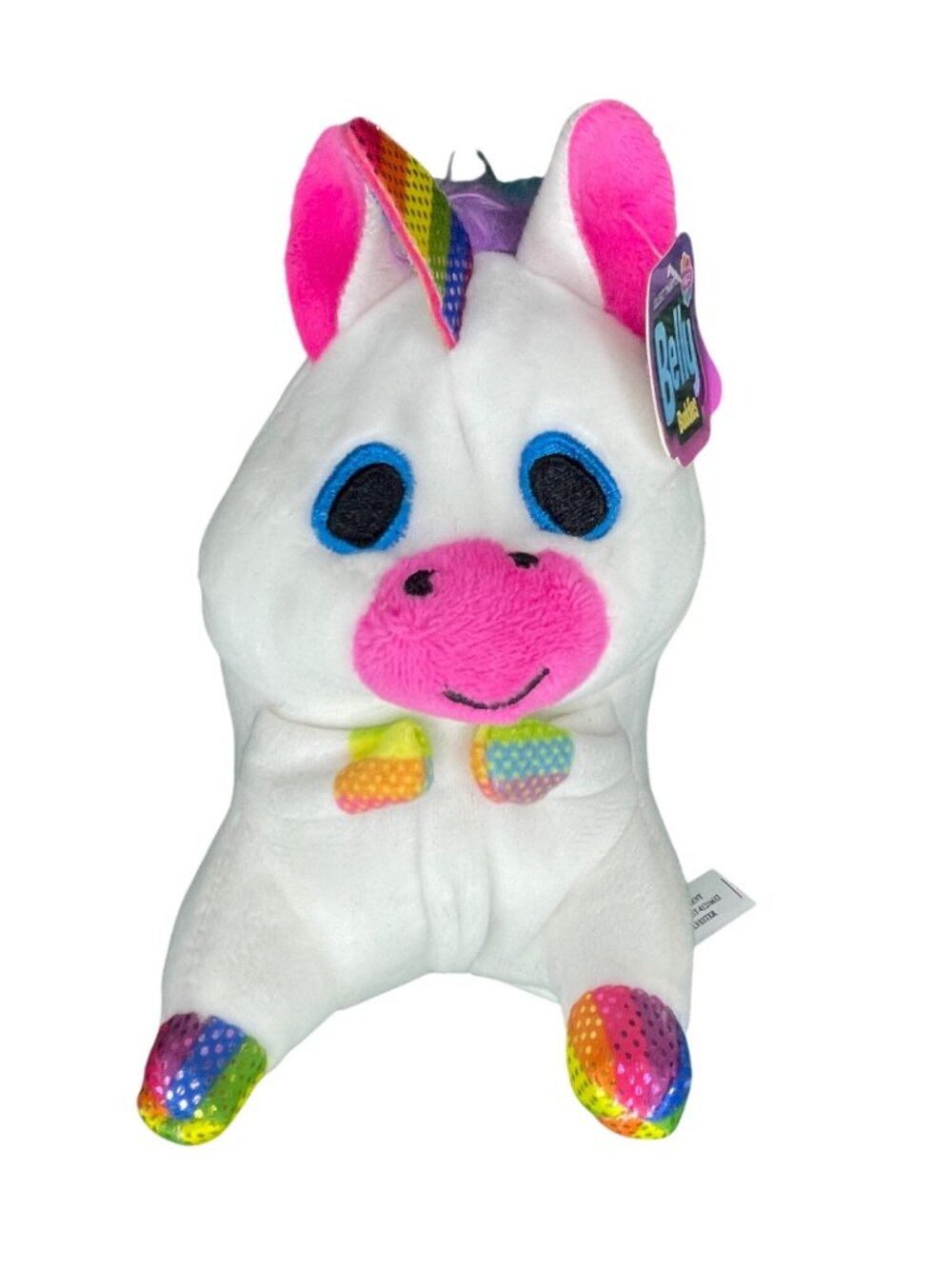 Belly Buddies Rainbow Unicorn Plush Toy 8" - Soft Colorful Cuddly Collectible